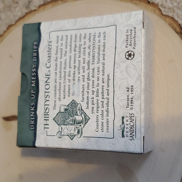 Thirstystone Natural Sandstone Coasters Cotton Eyed Joe Design Set 4 NEW - Picture 2 of 4